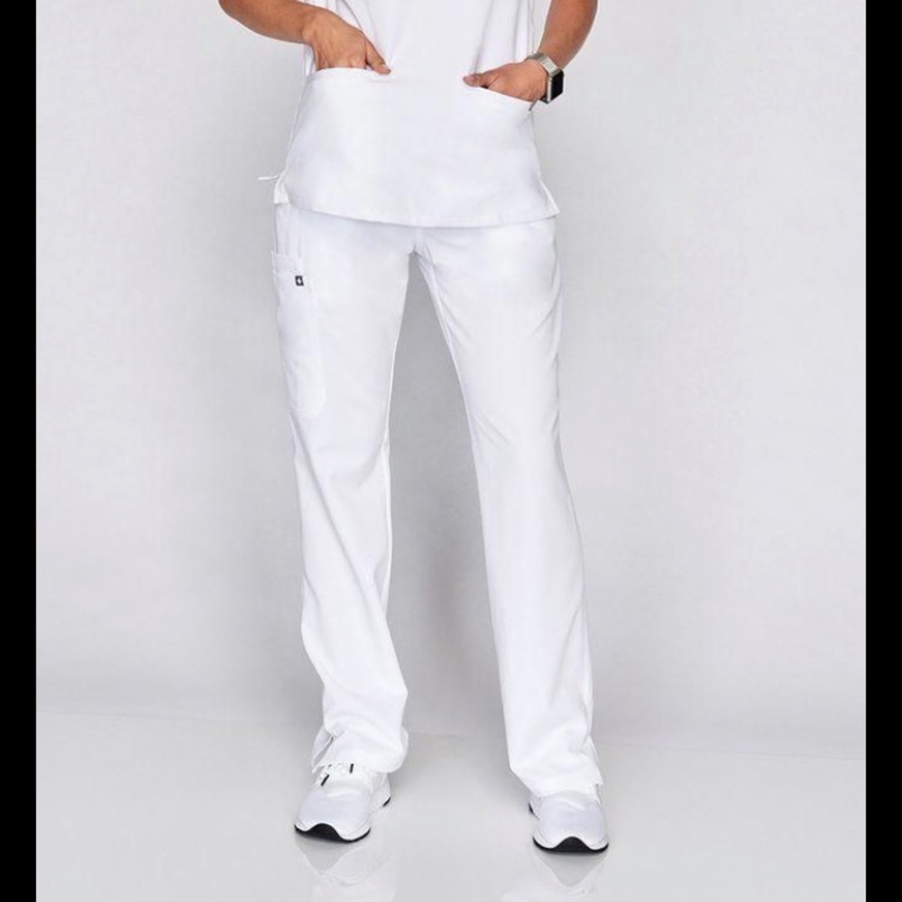 Figs white Kade Cargo Scrub Pants